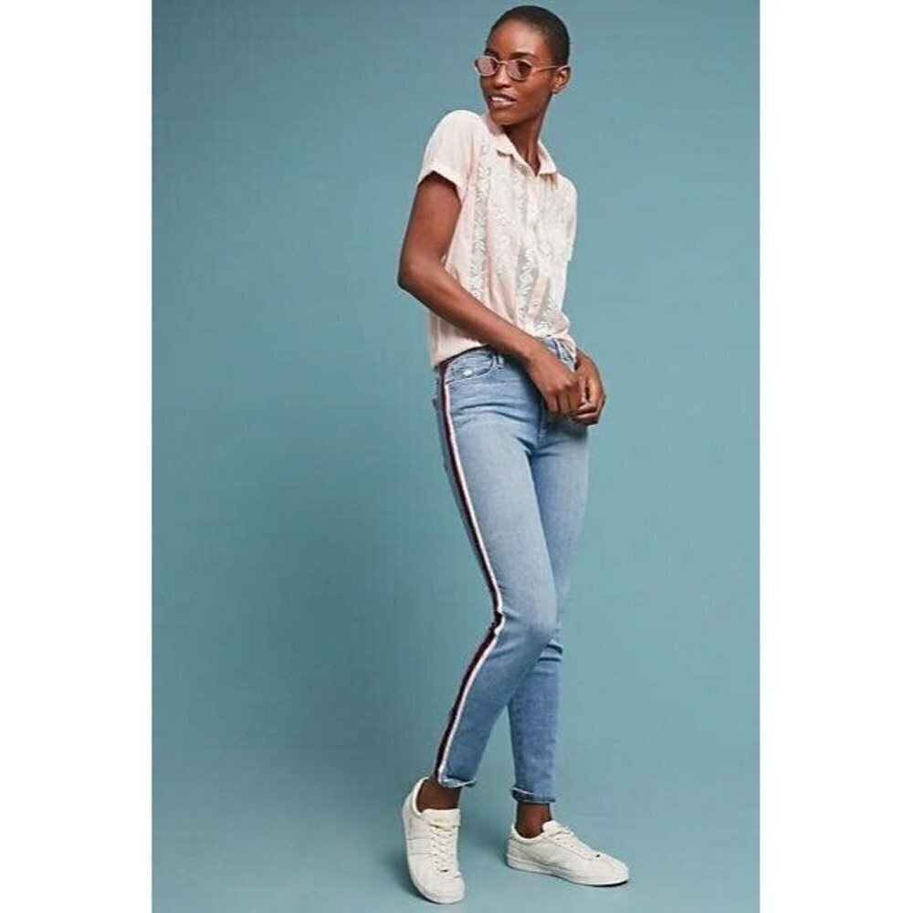 NWOT‎ Joe's Jeans Charlie High Rise Skinny Ankle with Velvet Stripe Blue 29